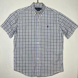 Ralph Lauren Polo Plaid Men's Large Short Sleeve Shirt